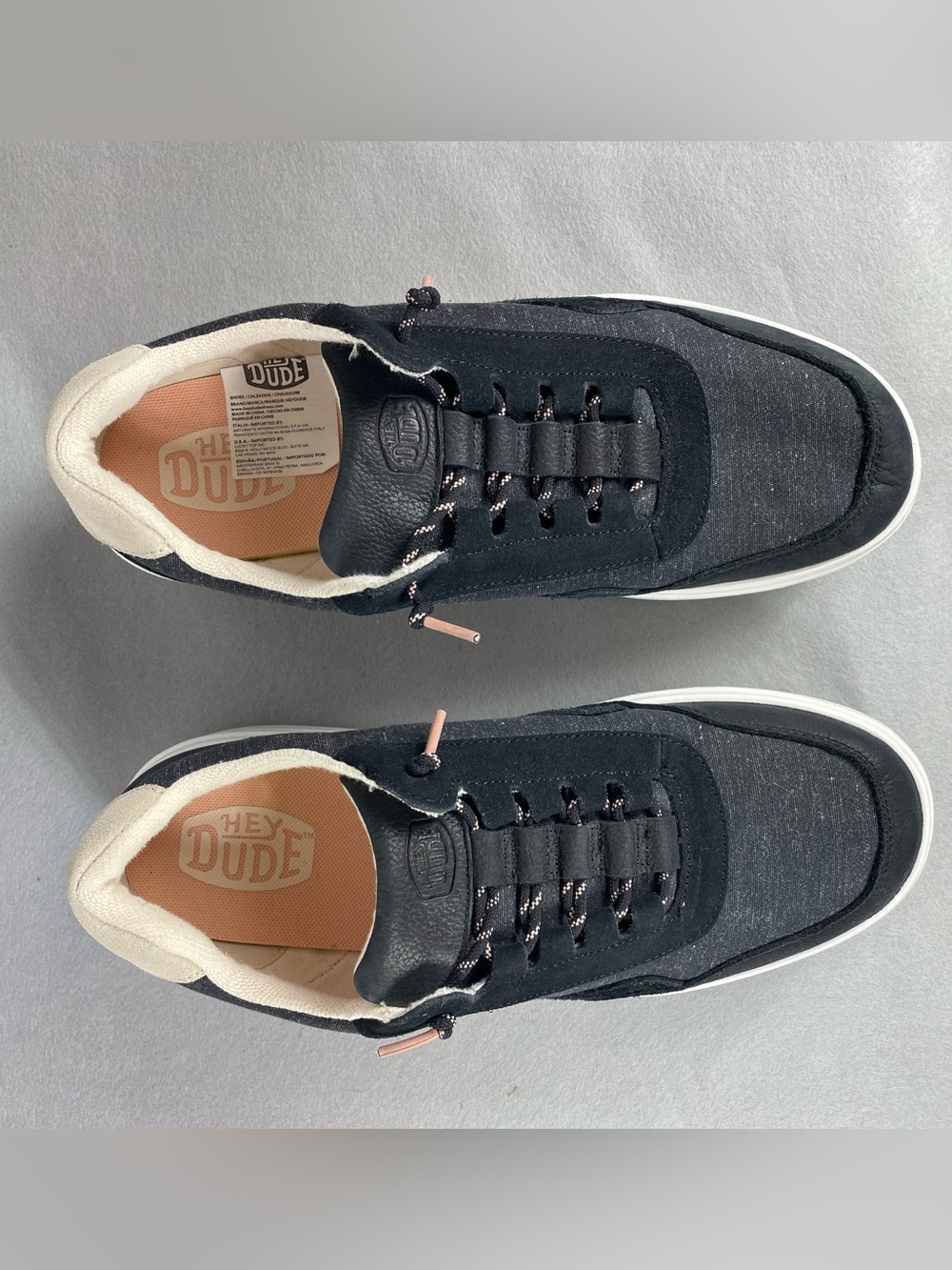 Hey Dude Hudson Lift Sport Womens Size 12 Black Leather Platform Sneakers - Picture 12 of 12